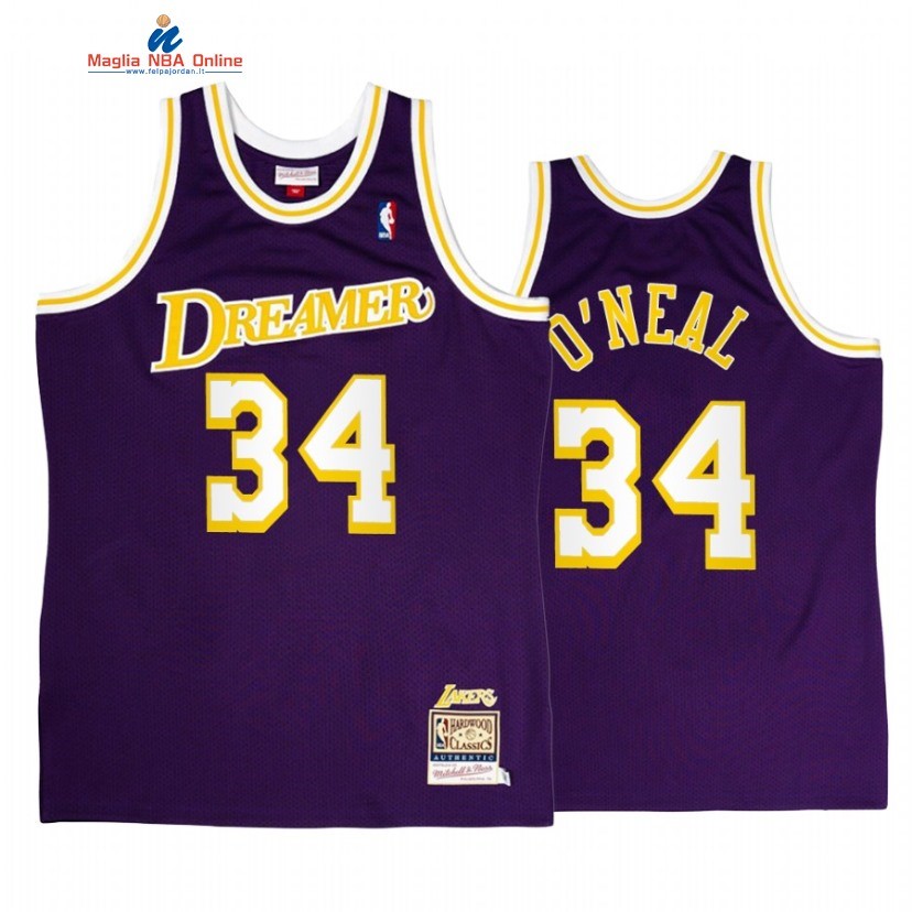 Maglia NBA Los Angeles Lakers #34 Shaquille O'Neal Porpora Throwback 2022 Acquista