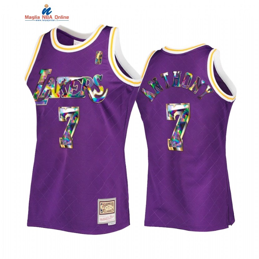 Maglia NBA Los Angeles Lakers #7 Carmelo Anthony 75th Diamante Porpora Hardwood Classics 2022 Acquista