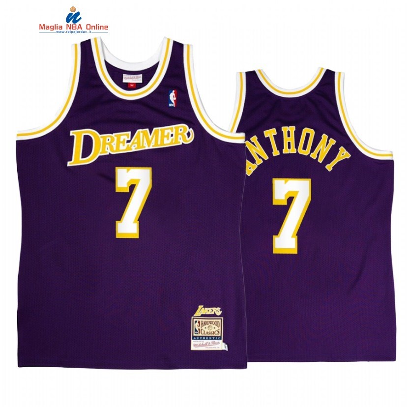 Maglia NBA Los Angeles Lakers #7 Carmelo Anthony Porpora Throwback 2022 Acquista