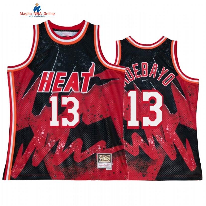 Maglia NBA Miami Heat #13 Bam Adebayo Rosso Throwback 2022 Acquista