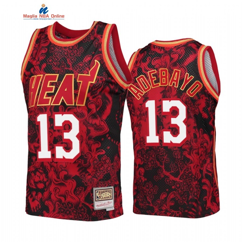 Maglia NBA Miami Heat #13 Bam Adebayo X Mitchell Ness Rosso Hardwood Classics 2022 Acquista