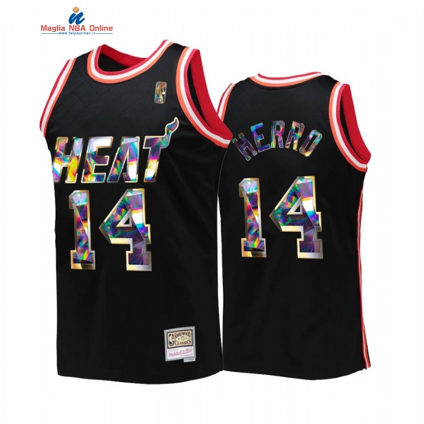 Maglia NBA Miami Heat #14 Tyler Herro 75th Anniversario Nero Throwback 2022 Acquista