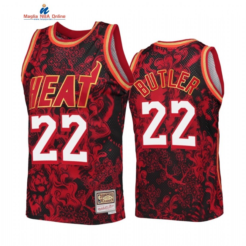 Maglia NBA Miami Heat #22 Jimmy Butler X Mitchell Ness Rosso Hardwood Classics 2022 Acquista