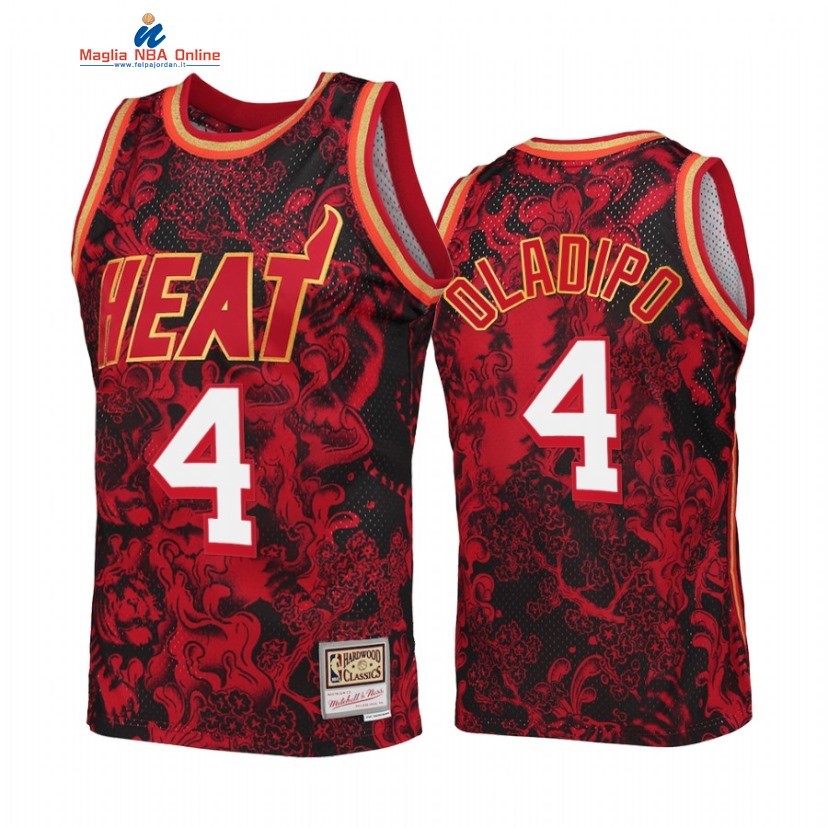 Maglia NBA Miami Heat #4 Victor Oladipo X Mitchell Ness Rosso Hardwood Classics 2022 Acquista