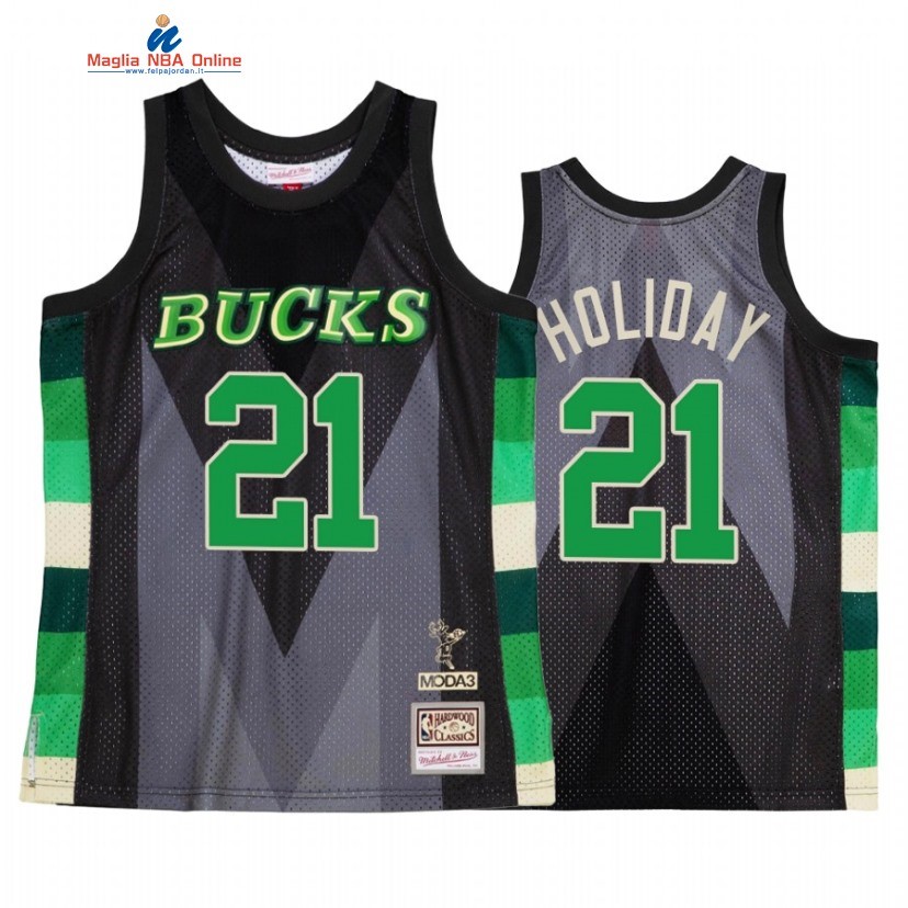 Maglia NBA Milwaukee Bucks #21 Jrue Holiday Verde Hardwood Classics 2022-23 Acquista