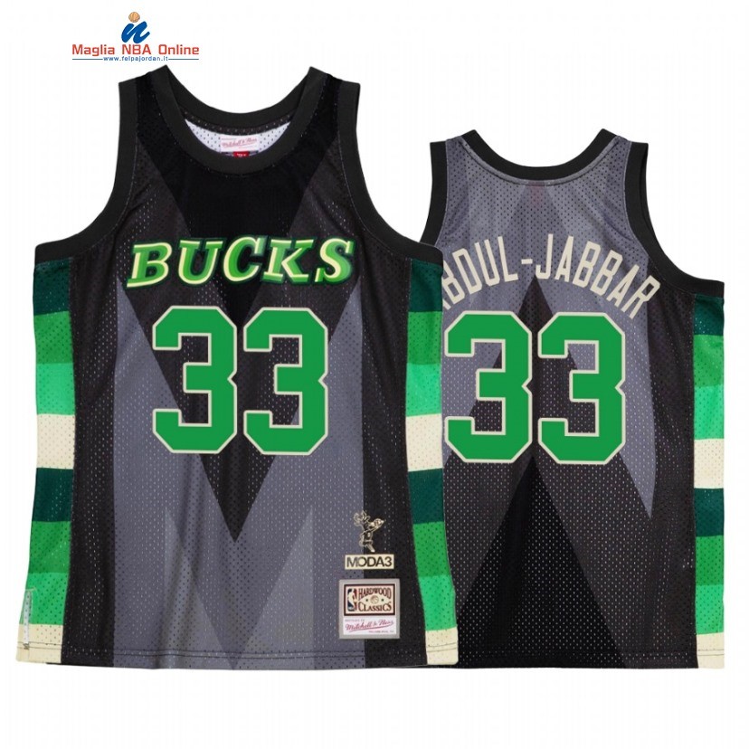 Maglia NBA Milwaukee Bucks #33 Kareem Abdul Jabbar Verde Hardwood Classics 2022-23 Acquista