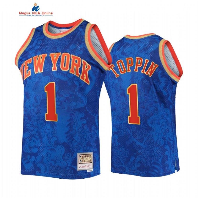 Maglia NBA New York Knicks #1 Obi Toppin Reale Throwback 2022 Acquista
