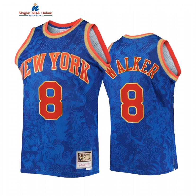 Maglia NBA New York Knicks #8 Kemba Walker Reale Throwback 2022 Acquista