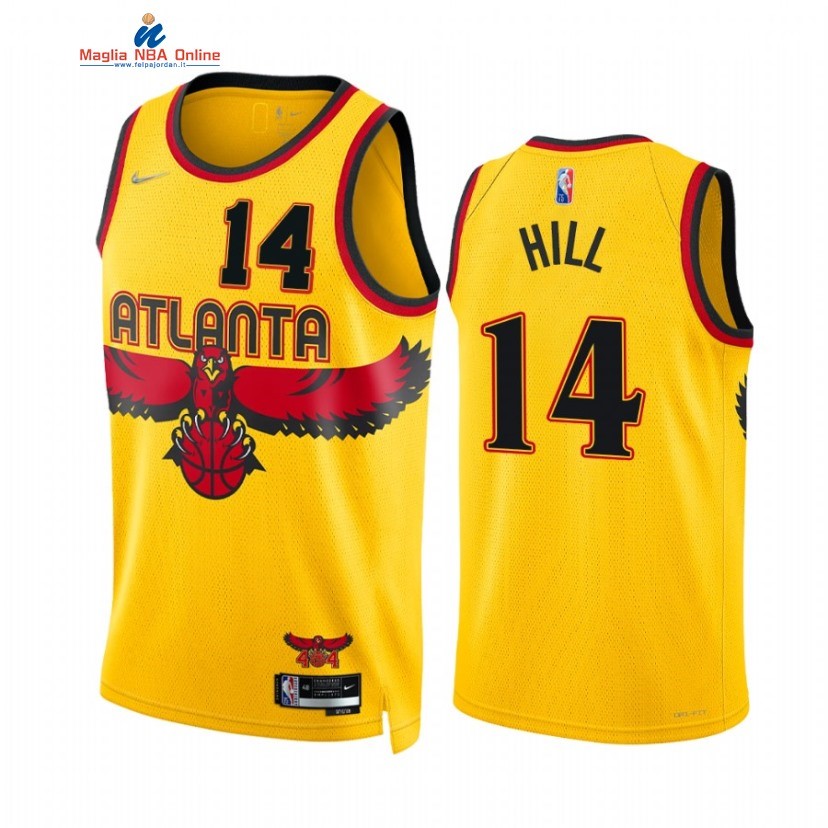 Maglia NBA Nike Atlanta Hawks #14 Malcolm Hill 75th Diamond Oro Città 2021-22 Acquista