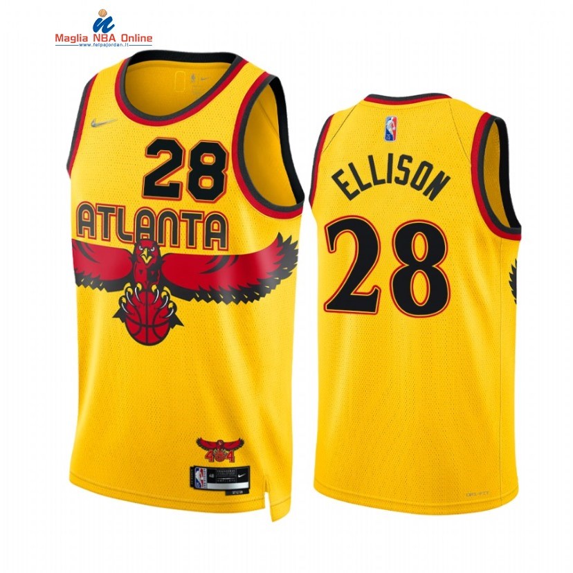 Maglia NBA Nike Atlanta Hawks #28 Malik Ellison 75th Diamond Oro Città 2021-22 Acquista