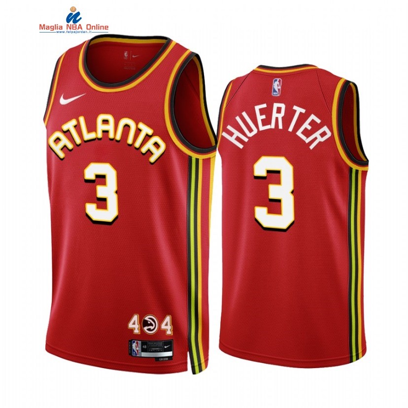 Maglia NBA Nike Atlanta Hawks #3 Kevin Huerter Rosso Icon 2022-23 Acquista