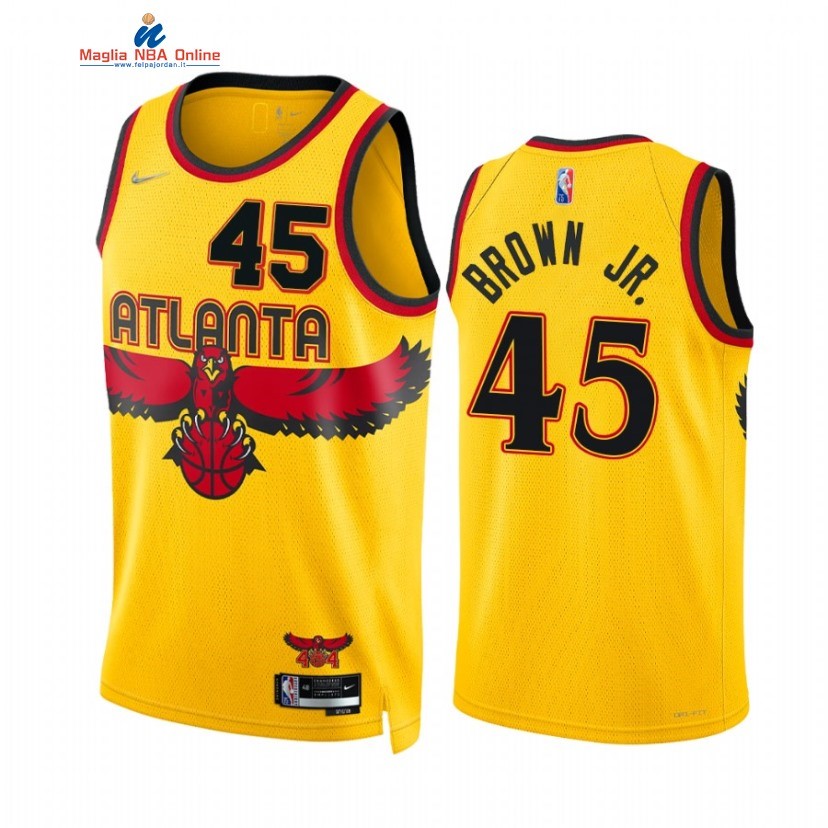 Maglia NBA Nike Atlanta Hawks #45 Chaundee Brown Jr. 75th Diamond Oro Città 2021-22 Acquista