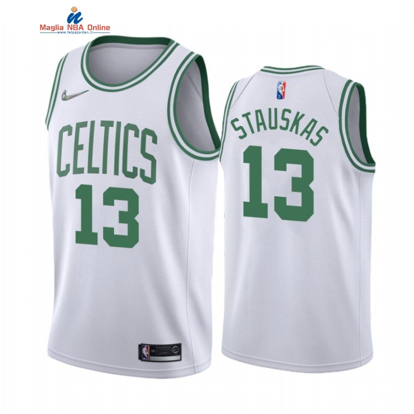 Maglia NBA Nike Boston Celtics #13 Nik Stauskas Bianco Association 2022 Acquista