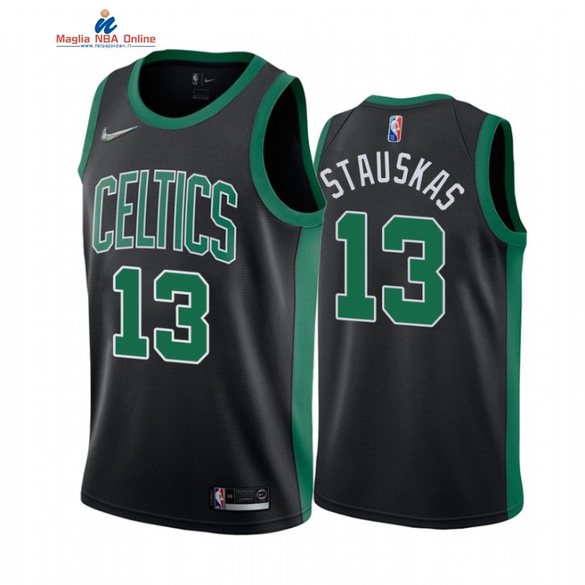 Maglia NBA Nike Boston Celtics #13 Nik Stauskas Nero Statement 2022 Acquista
