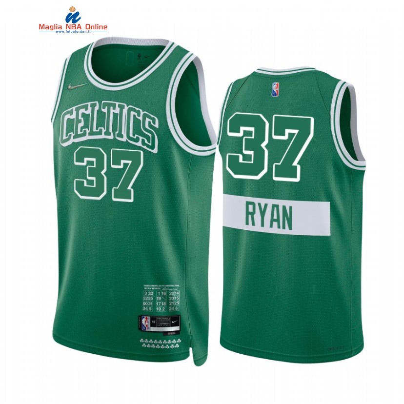 Maglia NBA Nike Boston Celtics #37 Matt Ryan Verde 75th Diamante Città 2021 22 Acquista