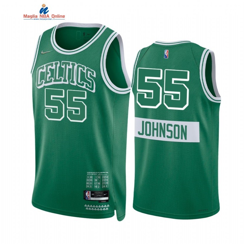 Maglia NBA Nike Boston Celtics #55 Joe Johnson 75th Season Diamante Verde 75th Diamante Città 2021-22 Acquista