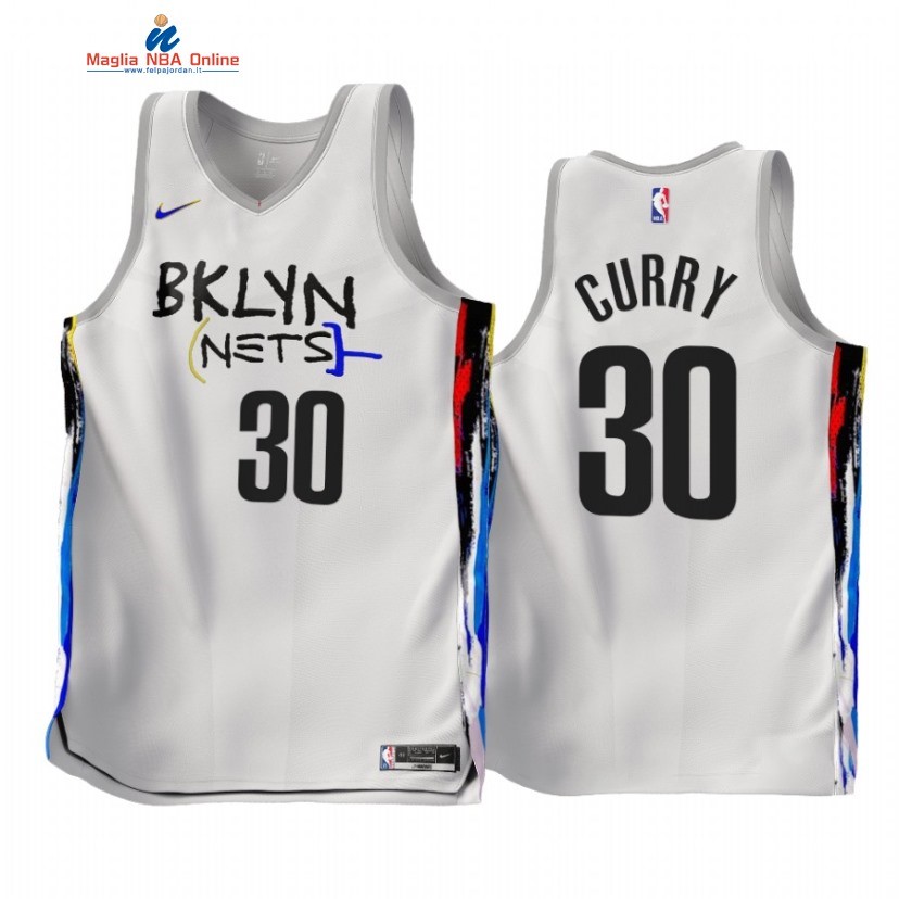 Maglia NBA Nike Brooklyn Nets #30 Seth Curry Bianco Città 2022-23 Acquista