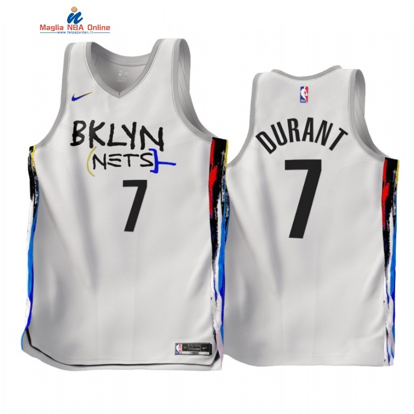 Maglia NBA Nike Brooklyn Nets #7 Kevin Durant Bianco Città 2022-23 Acquista