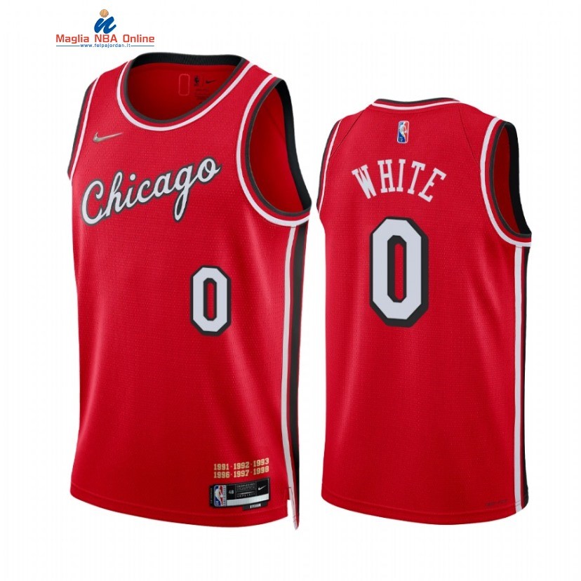 Maglia NBA Nike Chicago Bulls #0 Coby White 75th Season Diamante Rosso Città 2021-22 Acquista