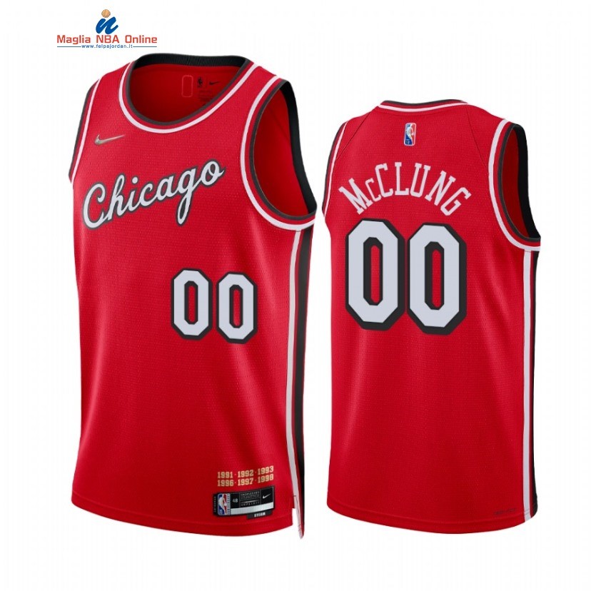 Maglia NBA Nike Chicago Bulls #00 Mac McClung 75th Season Diamante Rosso Città 2021-22 Acquista
