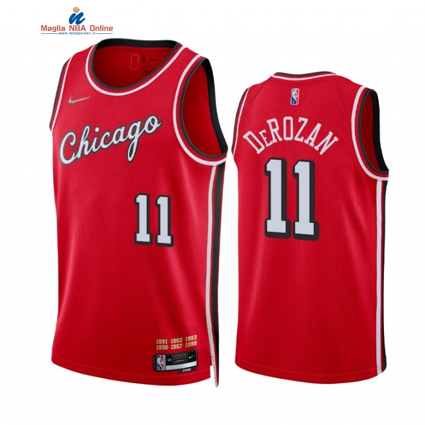 Maglia NBA Nike Chicago Bulls #11 DeMar DeRozan 75th Season Diamante Rosso Città 2021-22 Acquista