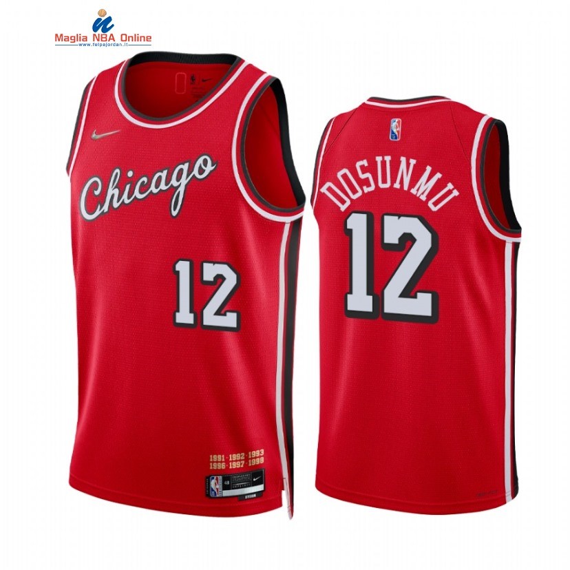 Maglia NBA Nike Chicago Bulls #12 Ayo Dosunmu 75th Season Diamante Rosso Città 2021-22 Acquista