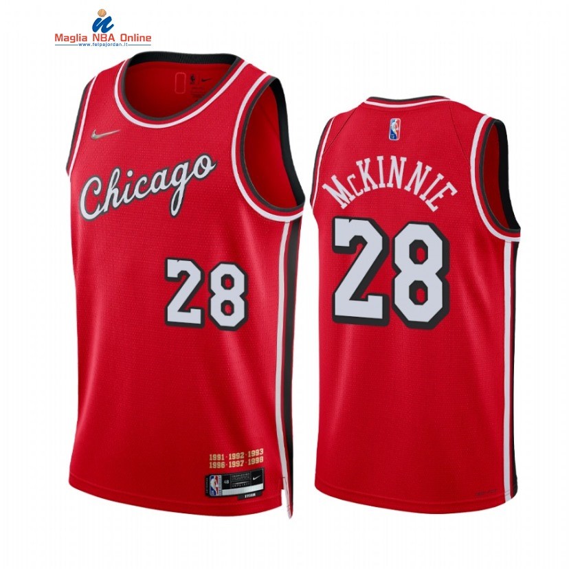 Maglia NBA Nike Chicago Bulls #28 Alfonzo McKinnie Rosso Città 2021-22 Acquista
