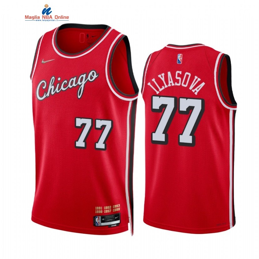Maglia NBA Nike Chicago Bulls #77 Ersan Ilyasova 75th Season Diamante Rosso Città 2021-22 Acquista