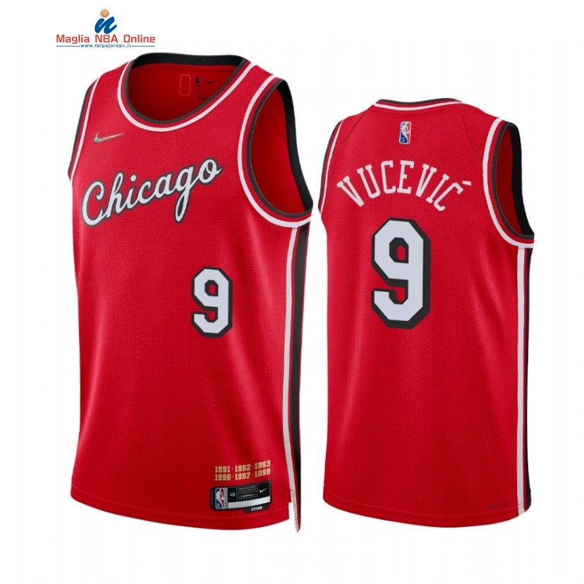 Maglia NBA Nike Chicago Bulls #9 Nikola Vucevic 75th Season Diamante Rosso Città 2021-22 Acquista