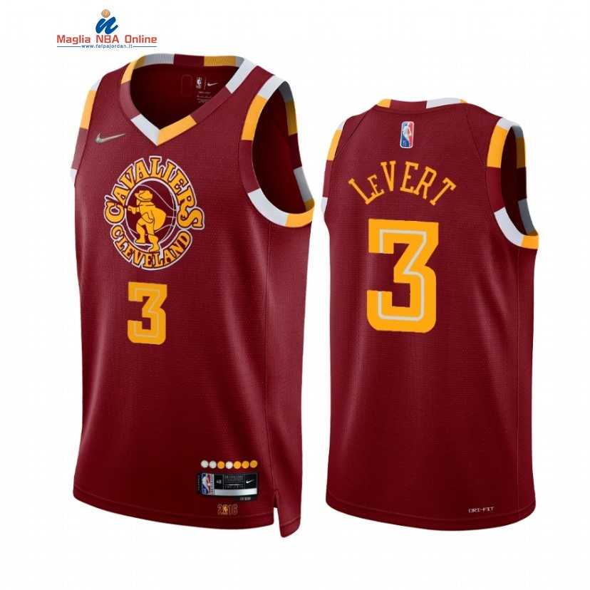 Maglia NBA Nike Cleveland Cavaliers #3 Caris LeVert 75th Season Diamante Rosso Città 2021-22 Acquista