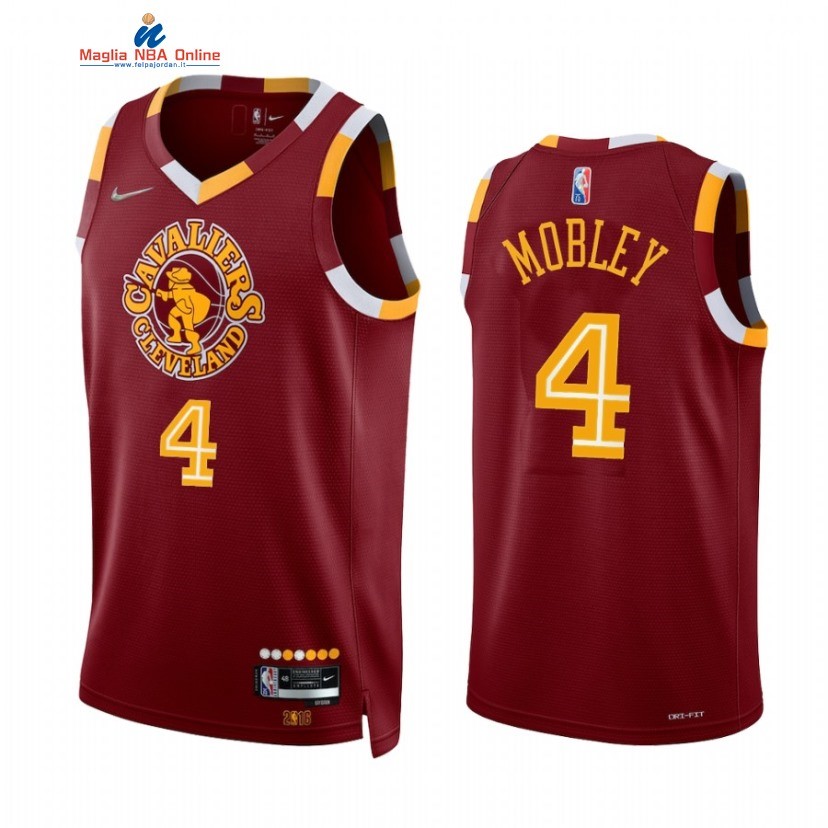 Maglia NBA Nike Cleveland Cavaliers #4 Evan Mobley 75th Season Diamante Rosso Città 2021-22 Acquista