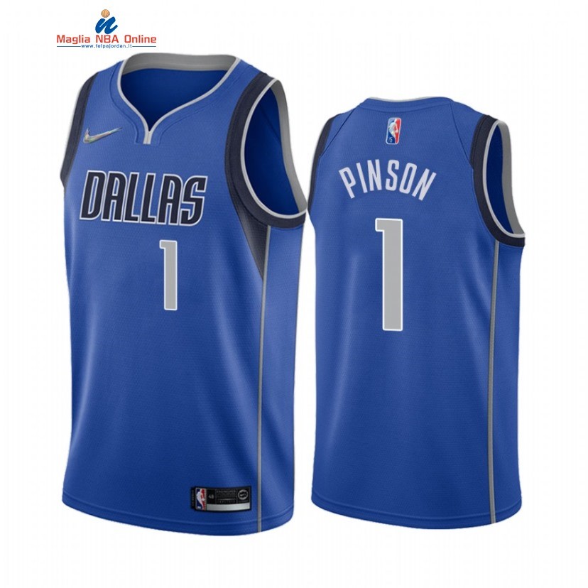 Maglia NBA Nike Dallas Mavericks #1 Theo Pinson 75th Season Blu Icon 2021-22 Acquista