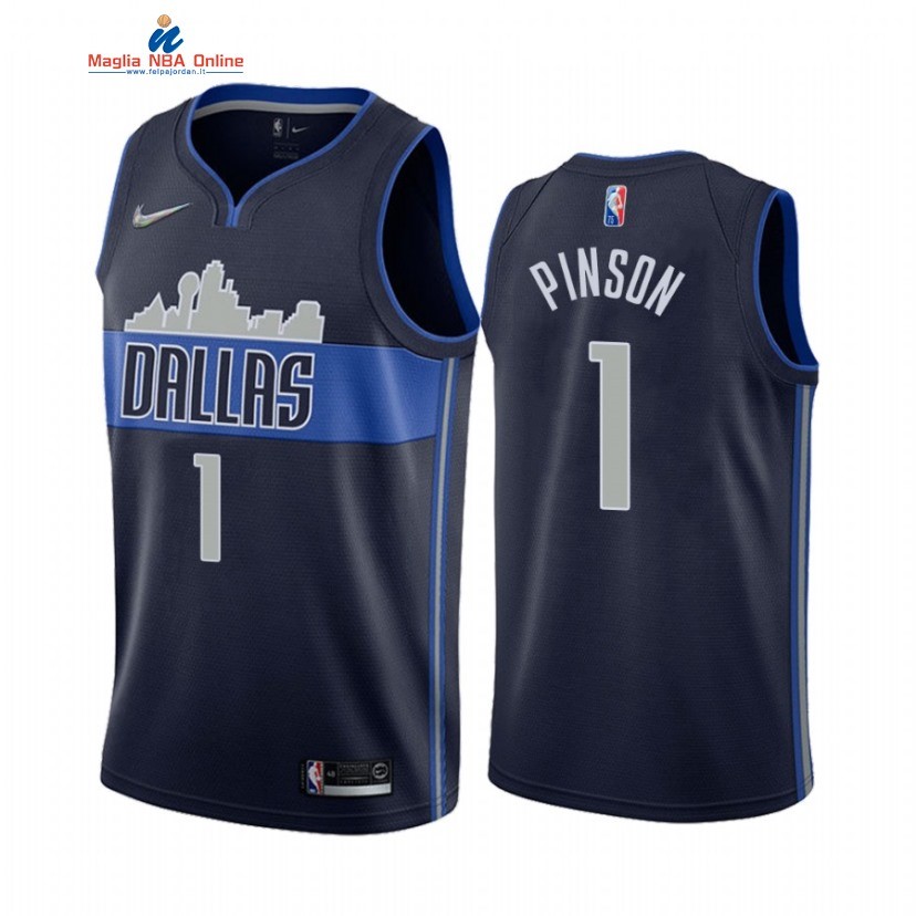 Maglia NBA Nike Dallas Mavericks #1 Theo Pinson 75th Season Marino Statement 2021-22 Acquista