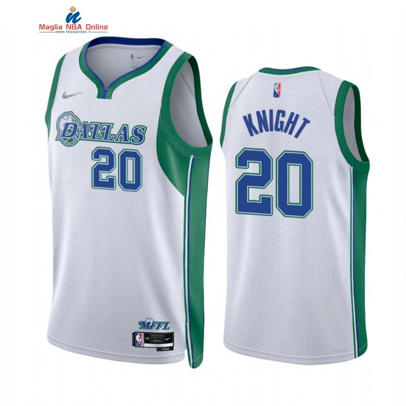 Maglia NBA Nike Dallas Mavericks #20 Brandon Knight 75th Season Bianco Città 2021-22 Acquista