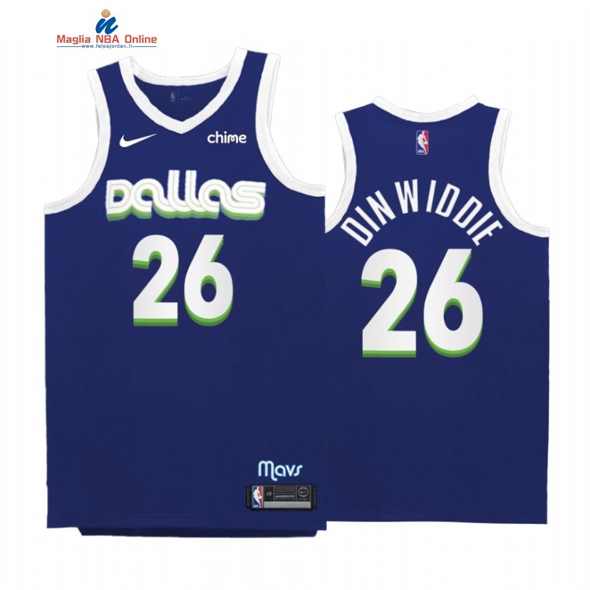 Maglia NBA Nike Dallas Mavericks #26 Spencer Dinwiddie Marino Città 2022-23 Acquista