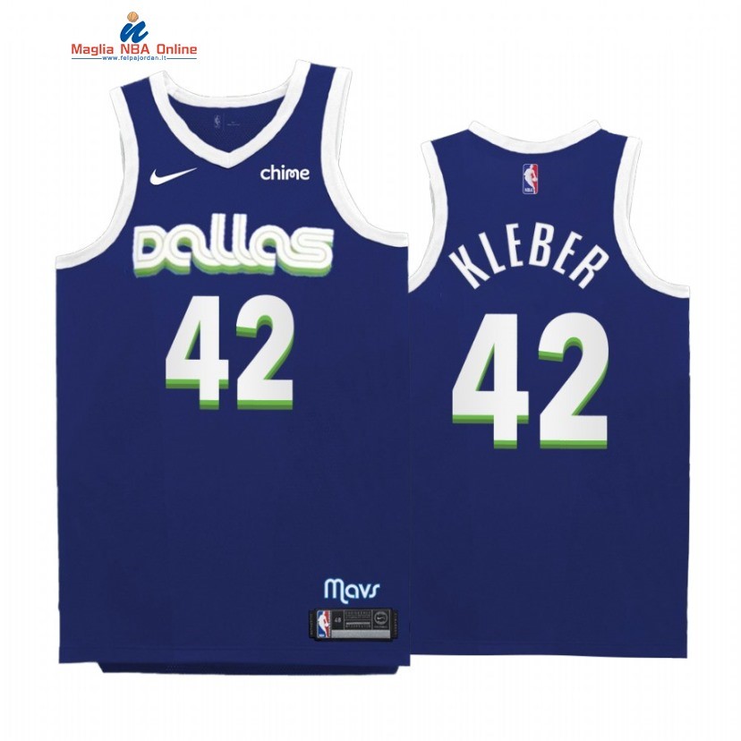 Maglia NBA Nike Dallas Mavericks #42 Maxi Kleber Marino Città 2022-23 Acquista