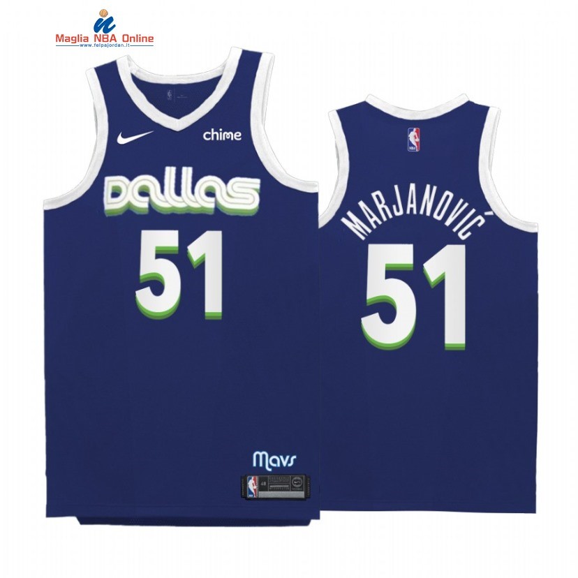 Maglia NBA Nike Dallas Mavericks #51 Boban Marjanovic Marino Città 2022-23 Acquista