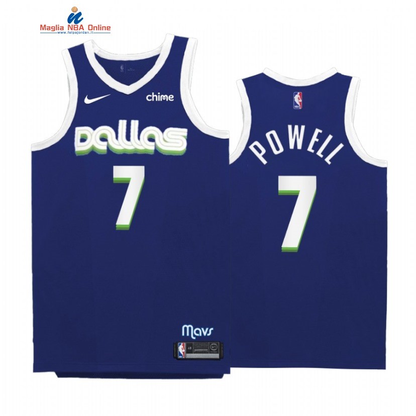 Maglia NBA Nike Dallas Mavericks #7 Dwight Powell Marino Città 2022-23 Acquista