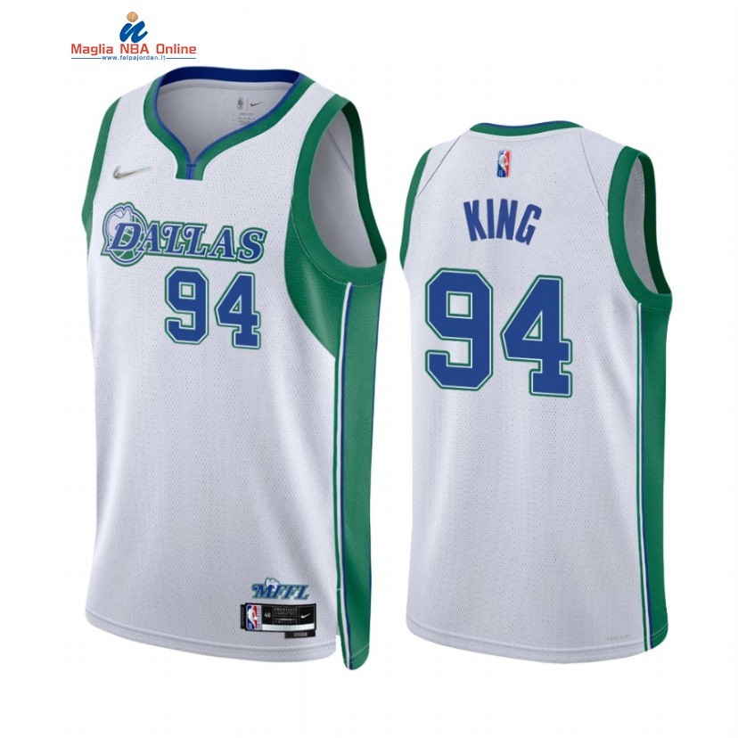 Maglia NBA Nike Dallas Mavericks #94 George King 75th Season Bianco Città 2021-22 Acquista