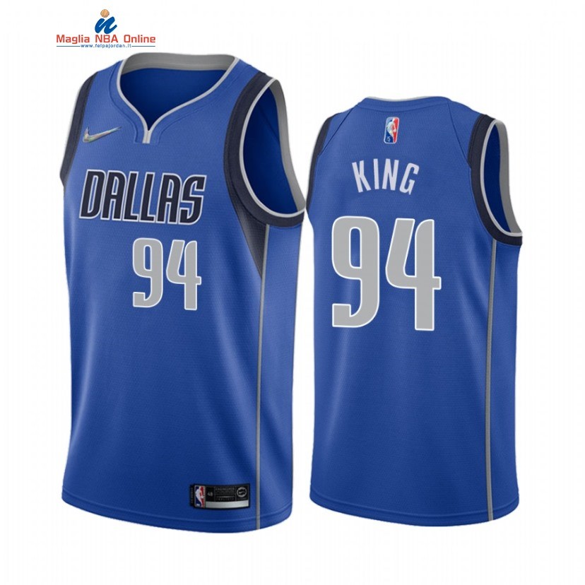 Maglia NBA Nike Dallas Mavericks #94 George King 75th Season Blu Icon 2021-22 Acquista