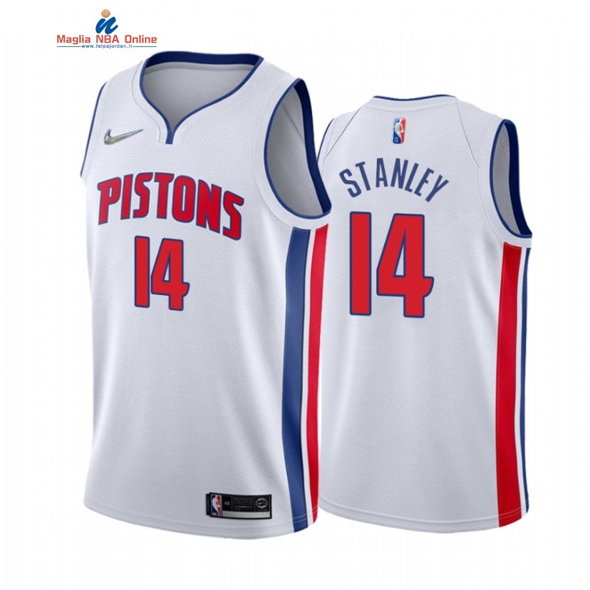 Maglia NBA Nike Detroit Pistons #14 Cassius Stanley 75th Bianco Association 2021-22 Acquista