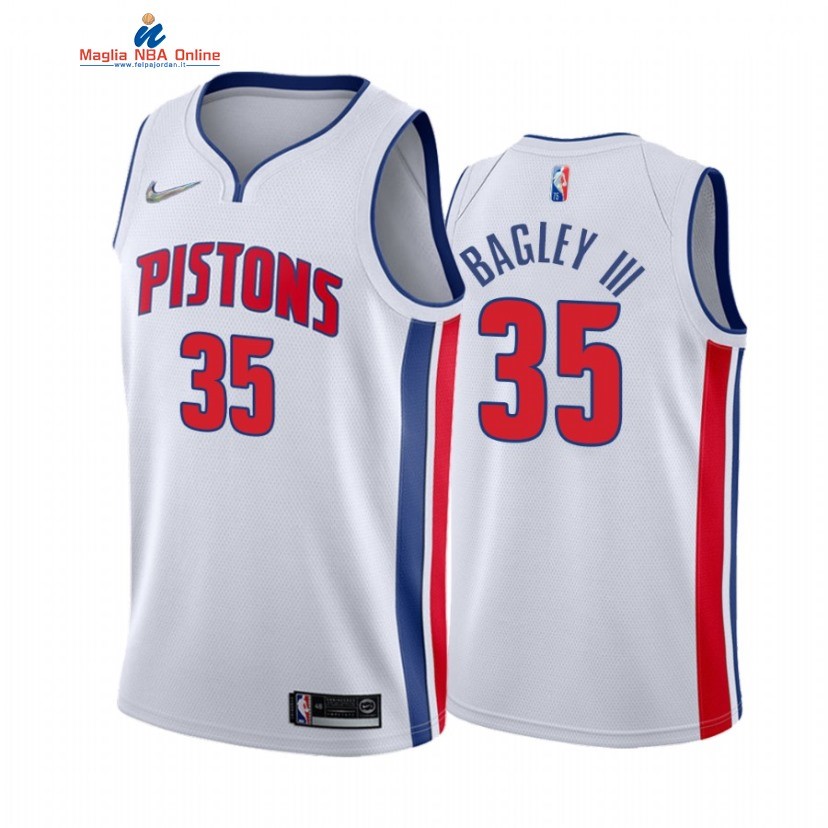 Maglia NBA Nike Detroit Pistons #35 Marvin Bagley III 75th Bianco Association 2021-22 Acquista