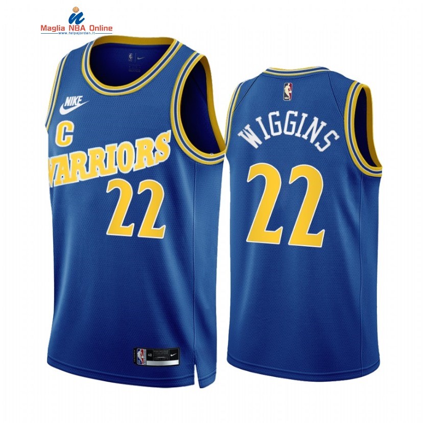 Maglia NBA Nike Golden State Warriors #22 Andrew Wiggins Blu Classic 2022-23 Acquista