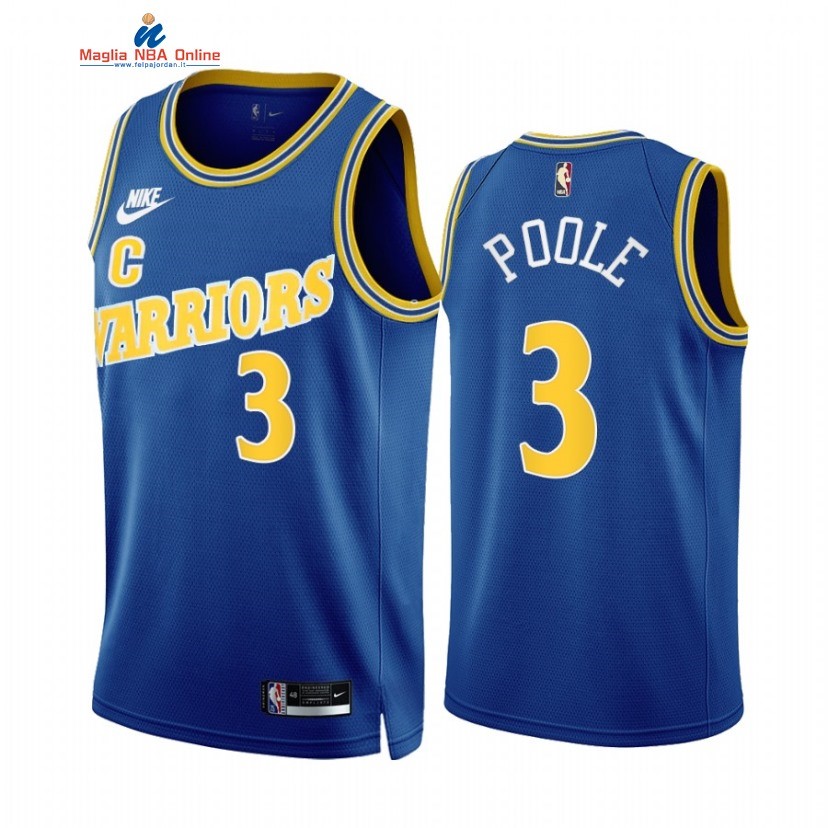 Maglia NBA Nike Golden State Warriors #3 Jordan Poole Blu Classic 2022-23 Acquista