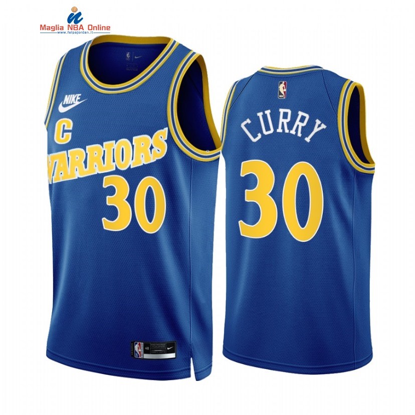 Maglia NBA Nike Golden State Warriors #30 Stephen Curry Blu Classic 2022-23 Acquista