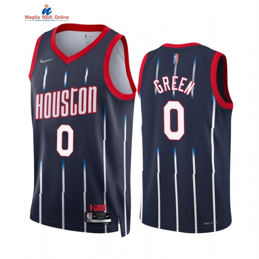 Maglia NBA Nike Houston Rockets #0 Jalen Green 75th Season Marino Città 2021-22 Acquista