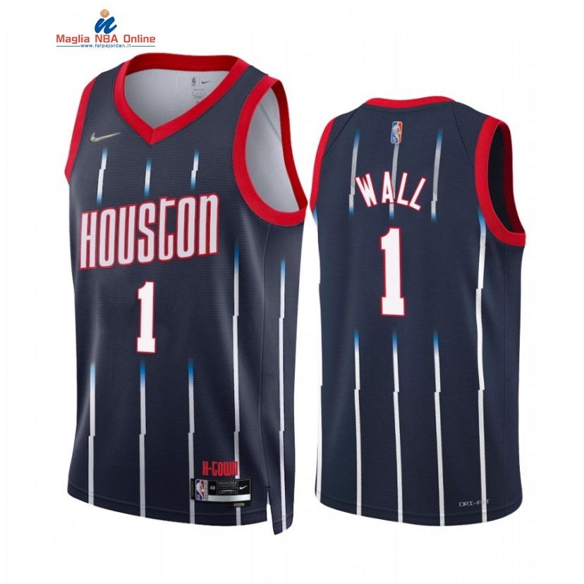 Maglia NBA Nike Houston Rockets #1 John Wall 75th Season Marino Città 2021-22 Acquista