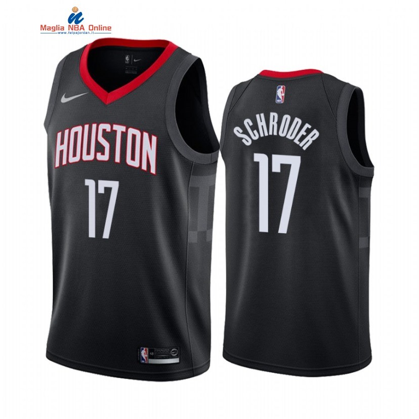 Maglia NBA Nike Houston Rockets #17 Dennis Schroder Nero Statement 2022 Acquista