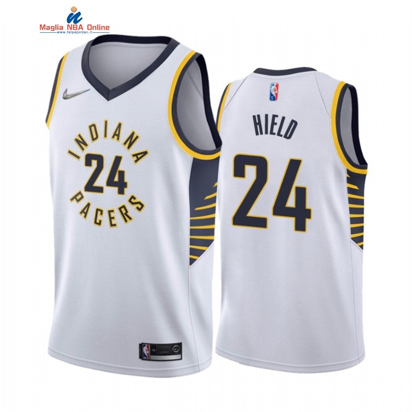 Maglia NBA Nike Indiana Pacers #24 Buddy Hield Bianco Association 2021-22 Acquista