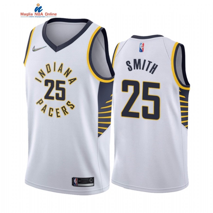 Maglia NBA Nike Indiana Pacers #25 Jalen Smith Bianco Association 2021-22 Acquista